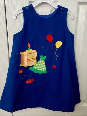Mulberry St. Birthday Apliqué Dress in Blue